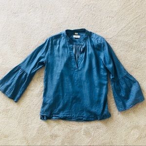 Loft Softened chambray bell sleeve top LIKE NEW
